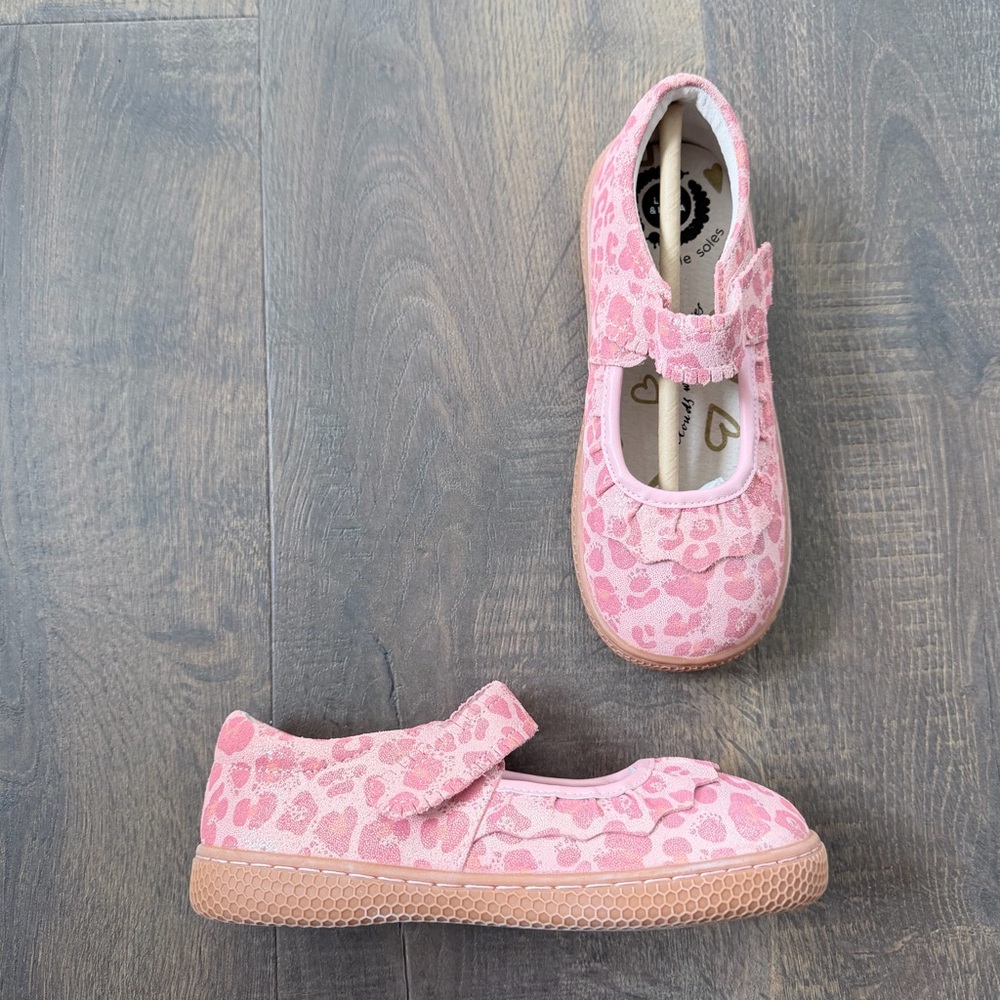 NEW Livie & Luca Ruche Classic Mary Jane | Pink Leopard Shimmer | Size: 13 - Picture 5 of 7